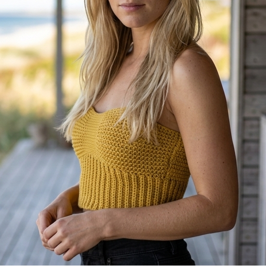 Hæklet tube crop top