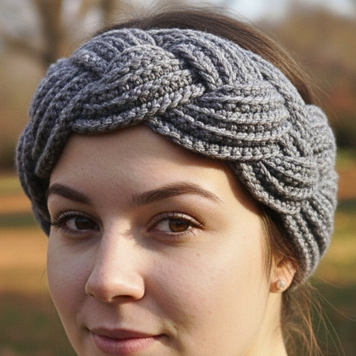 Hæklet flettet pandebånd