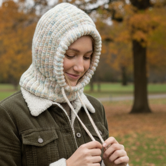 Hæklet elefanthue med marhmallow garn fra we are knitters